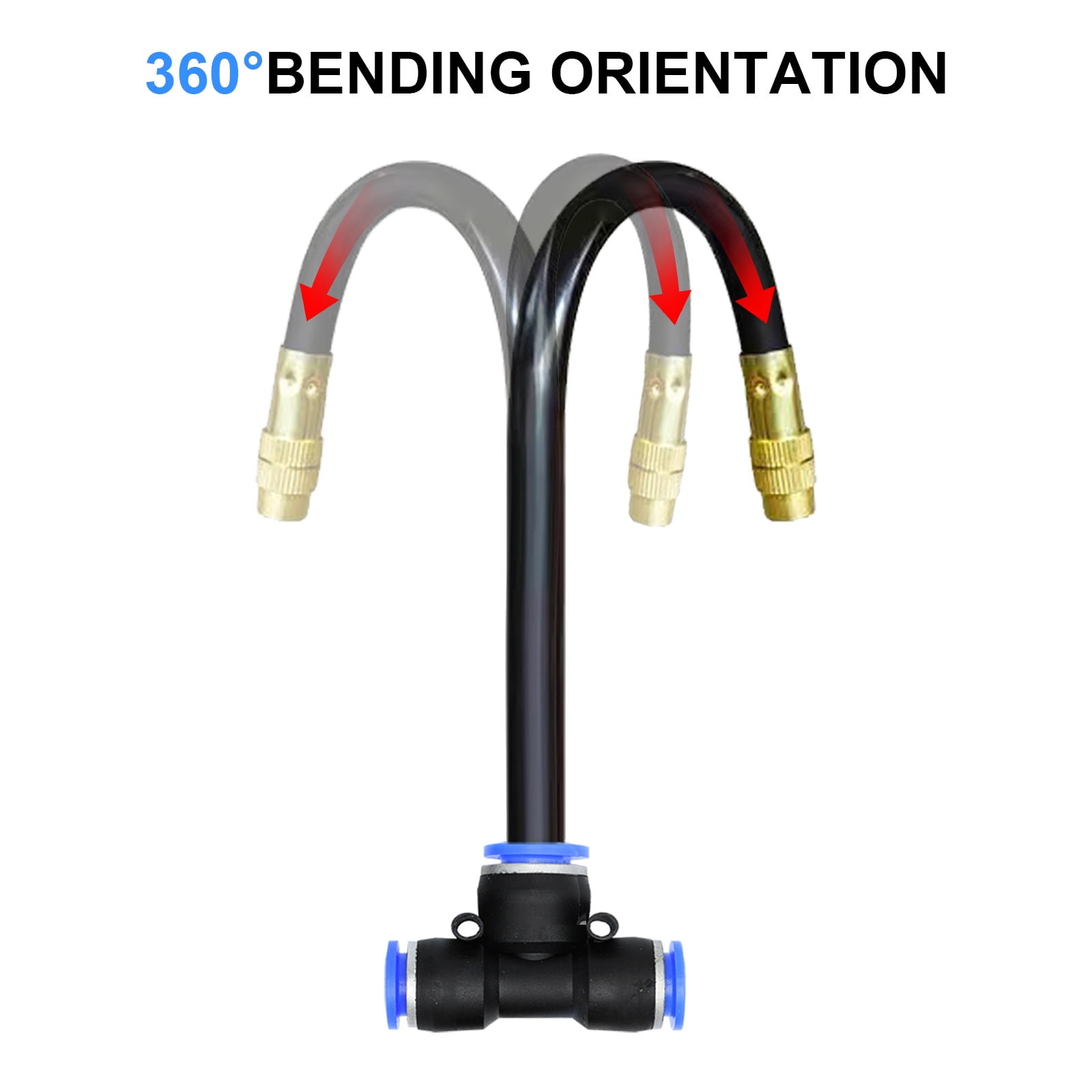 Free Bending Copper Mist Nozzle Universal Spray Nozzle Straight Push Lock Joint Garden Humidification Sprayer, Hose Nozzle Sprayer Heavy Duty