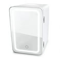thumbnail image 2 of Personal Chiller LED Lighted Mini Fridge with Mirror Door Refrigerator, White, New, 2 of 13