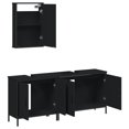 thumbnail image 3 of vidaXL 3 Piece Bathroom Furniture Set Black Engineered Wood, 3 of 5