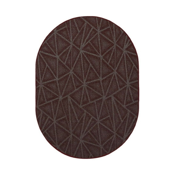 Furnish My Place Indoor/Outdoor Rug Burgundy 3' x 8', Oval, Made in Usa, Area Rugs Great for Kids, Pets, Event, Wedding