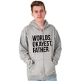 thumbnail image 4 of Worlds Okayest Father Funny Dad Gift Men's Big & Tall Graphic Zip Up Hoodie Brisco Brands 4X, 4 of 5