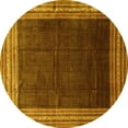 thumbnail image 1 of Ahgly Company Machine Washable Indoor Round Persian Yellow Traditional Area Rugs, 4' Round, 1 of 4