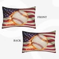 thumbnail image 2 of Gukieu Baseball Ball With Flag Print Plush Pillow Cover, Hidden Zipper Pillow Protector without Pillow Core, Suitable for Bedroom, Office, Car Decoration-16"x24", 2 of 6