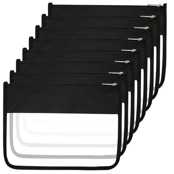 Bolsas de maquillaje Teling DIY, de chenilla, 8 unidades, color negro