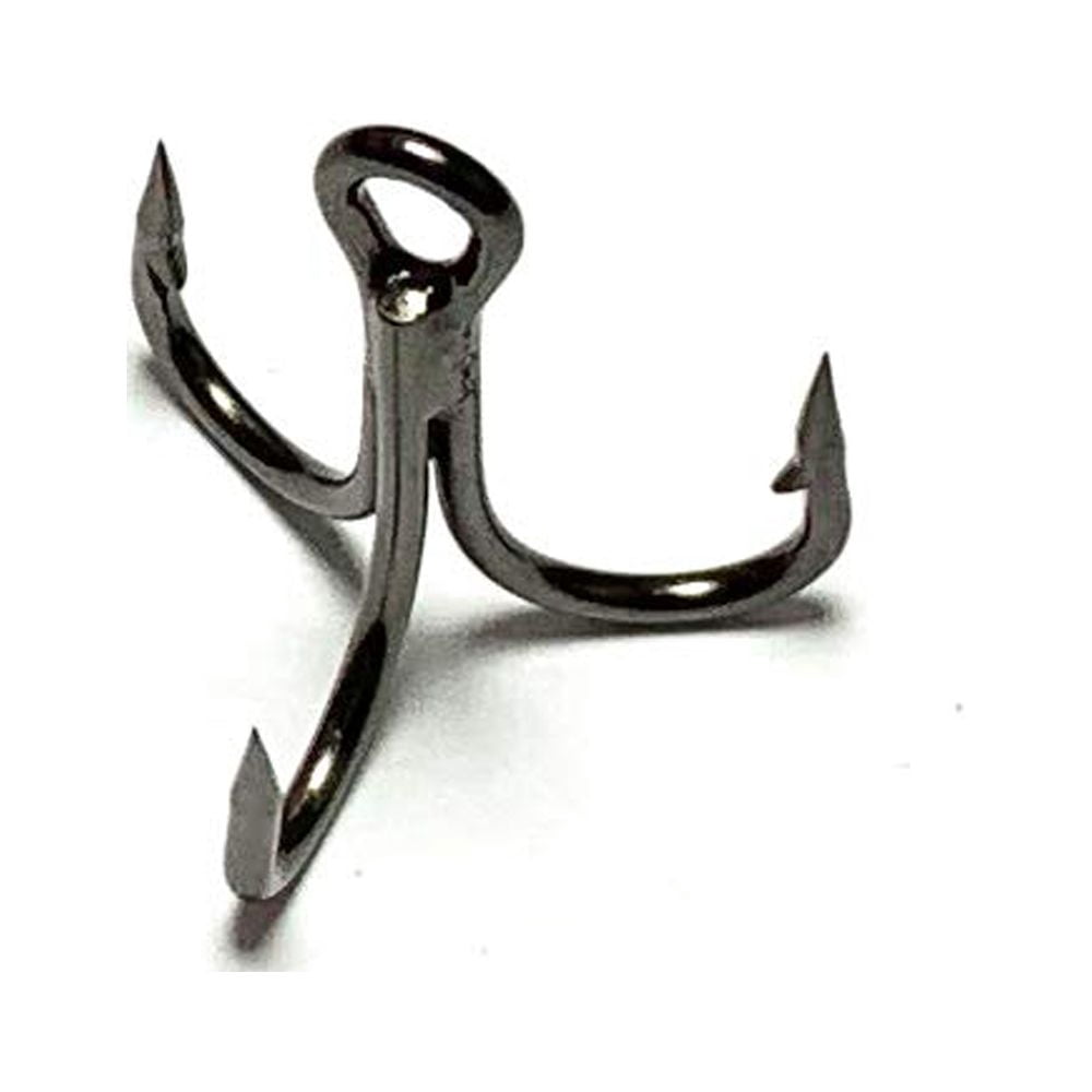 Treble Hooks 3x Strong Size 6 Black Nickel 100 Pieces