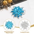 thumbnail image 3 of Uxcell Rhinestone Flower Brooch Pin Vintage Crystal Flower Lapel Pin Lake Blue, 3 of 6