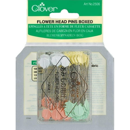 Crochet Flower Pins - Flower Head Pins Boxed, 100 Per Pack,Walmartes in closeable case By Clover
