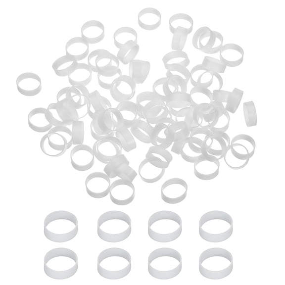 Uxcell Silicone Rubber Bands Cable Ties 0.7", Flat Rubber Elastic Band for Office Supplies Home Cord Wrapping, White 80 Pcs