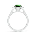 thumbnail image 2 of ANGARA Lab Grown 1.75 Ct Round Emerald Halo Ring with Diamond Accents for Women in 925 Sterling Silver (Size-8mm) | May Birthstone, Anniversary, Jewelry Gift for Women | Lab-Grown Emerald Ring, 2 of 8