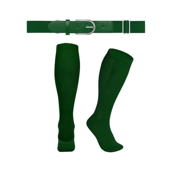 Eryueer Baseball Socks and Belt Combo Set Boys Baseball Belt and Socks Elastic Softball Socks and Belt for Adults and Youth