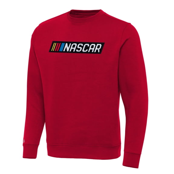 Men's-Antigua  Red NASCAR Victory Crewneck Pullover Sweatshirt