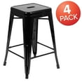 thumbnail image 4 of Emma + Oliver 4 Pack 24" High Metal Indoor Counter Bar Stool - Stackable Stool, Black, 4 of 15