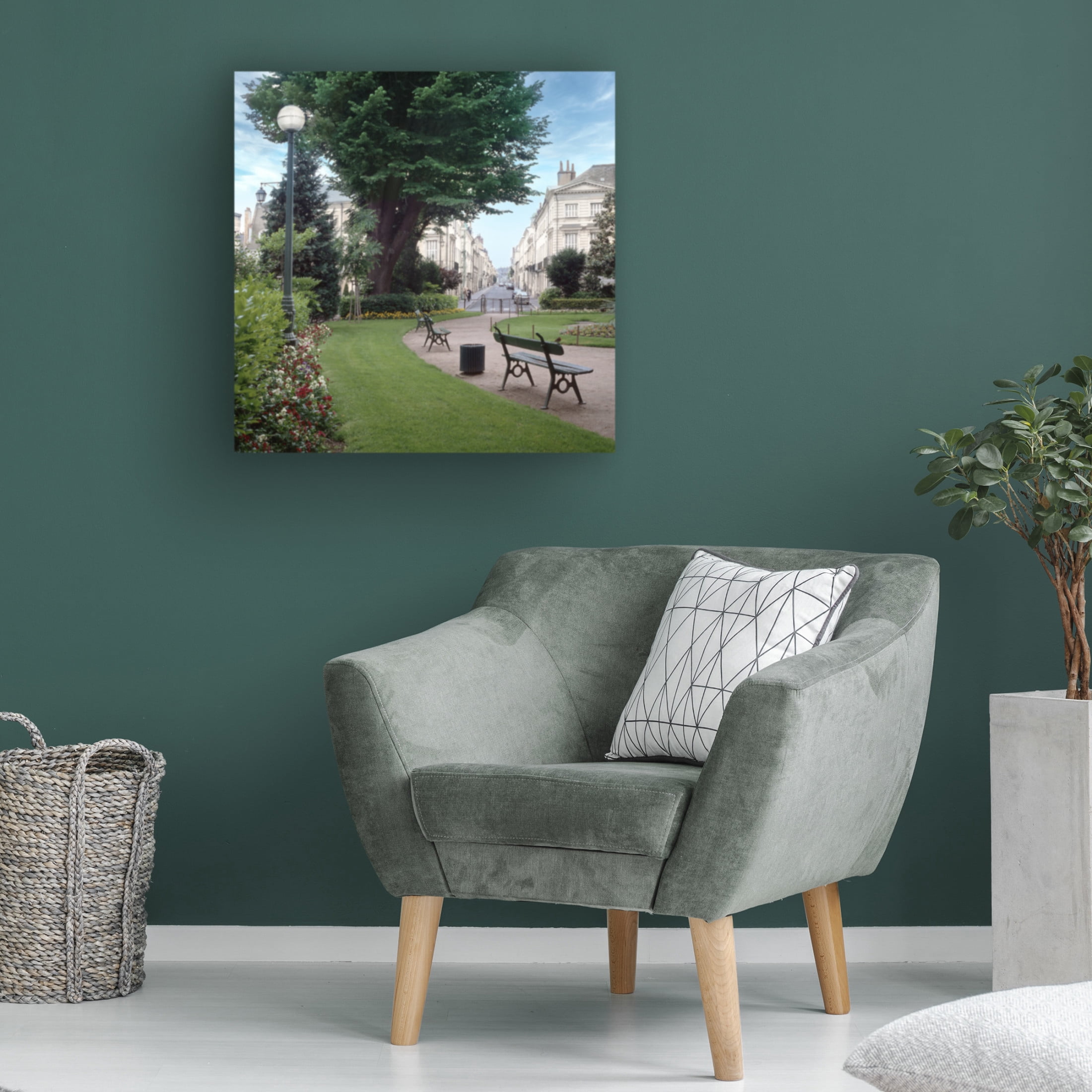 Canvas Wall Art - Alan Blaustein 'French Jardin No. 14' Wall Art for Living Room, Bedroom, or Office Décor by Trademark Fine Art - 14 x 14 Inches