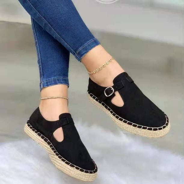 Sandalias sólidas para mujer Sandalias casuales bohemias con punta redonda plana Wmkox8yii FOPL2839