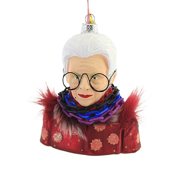 Holiday Ornament Iris Apfel Glass Fashion Icon Interior Designer Go6426