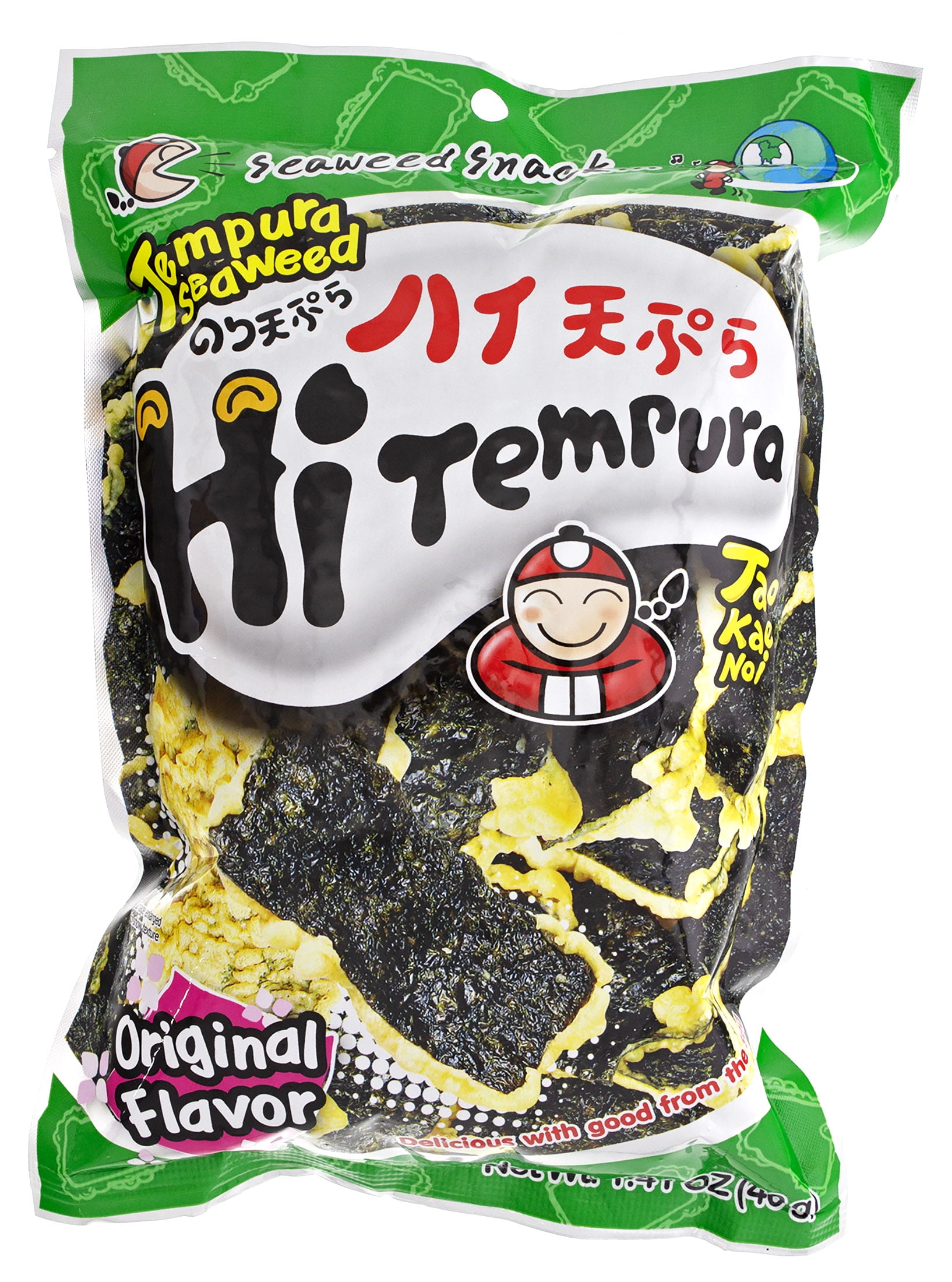(6 pack) Tao Kae Noi Original Style Hi Tempura Seaweed Chips, 1.41 oz, 1 Count