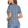thumbnail image 3 of Vsdgher Cute Whale Women Shirts V Neck Short Sleeve Tops T-Shirt Basic Tees, S to 3XLSmall, 3 of 5