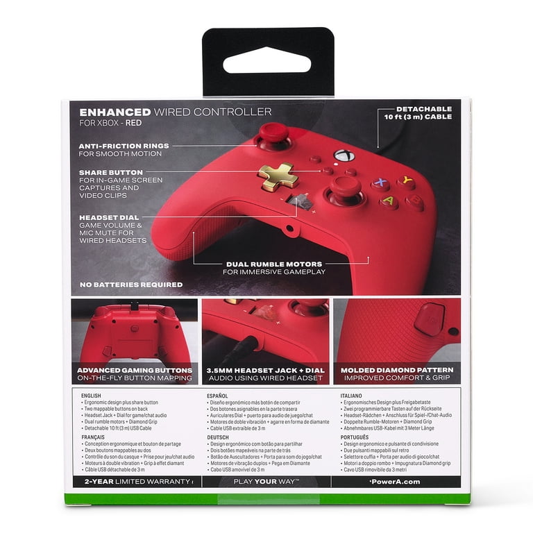 PowerA Enhanced Wired Controller for Xbox Series X|S - Red