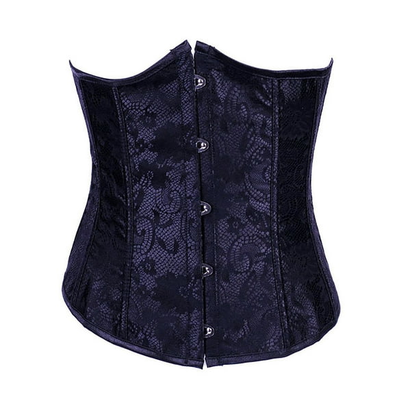 Cameland Women's Underbust Corset Satin Lace Plus Size Waist Training Corsets Push Up Lingerie Bustier Top