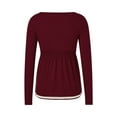 thumbnail image 3 of KOMOO Women Long Sleeve Knitted Tops Button Low Cut Basic Blouse Knitwear Streetwear, 3 of 9
