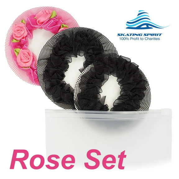 Colored Bun Hair Net for Women and Teens (3 Pieces Set), Ballet Bun Cover, for Dance Skating Gymnastic Party Wedding Event