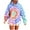 Blue, variant on Amidoa Hoodies for Women Trendy Oversized Long Sleeve Blue Hoodies Drawstring Pocket Tie Dye Clothes Ladies Tops L