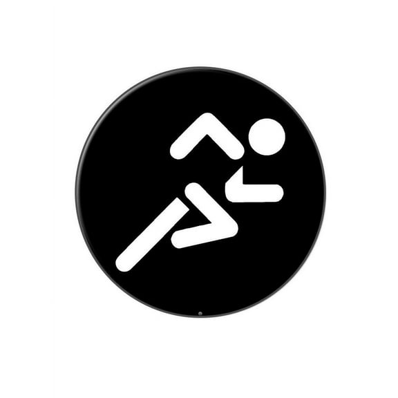 Running Jogging Marathon Symbol Lapel Hat Pin Tie Tack Large Round