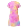 thumbnail image 4 of SHOPESSA Women's Round Neck Petal Short Sleeve With Pocket Ruffle Hem Tunic Dresses for Women, 4 of 7