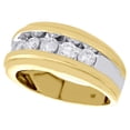 thumbnail image 3 of 14K Yellow Gold Channel Diamond Wedding Band Mens 5 Stone Engagement Ring 1 Ct., 3 of 5