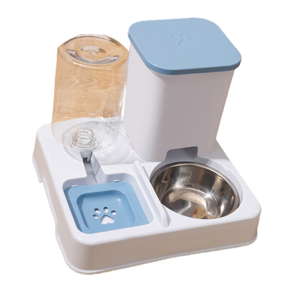 2IN1 Automatic Feeder for Small Dog Cats Food Feeder Double Bowl Food Container and Water Dispenser Pet Dishware
