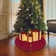 thumbnail image 4 of Falda de árbol de Navidad decorativa redonda para dormitorio, fiesta o casa de campo Rojo 24 pulgadas, 4 of 9