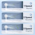 thumbnail image 4 of 1 mini ventilador portátil blanco, pequeño ventilador portátil con base ajustable/ángulo/ventilador de mano de 3 velocidades para oficina, maquillaje, viajes, compras, al aire libre JM, 4 of 5