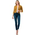 thumbnail image 3 of TheLovely Women's 3/4 Sleeve Solid Open Front Cropped Bolero Shurug Light Cardigan, 3 of 5