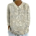 thumbnail image 2 of Neewe Womens 3/4 Sleeve Shirts V-Neck Tops Business Casual Blouses Tee Trendy 2025 Fall Fashion Outfits Clothes, 2 of 5