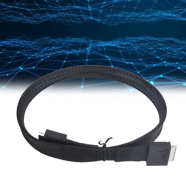 Data Transfer Cable, Support SAS 3.0 4.0 3.0 Portable 16Gbps High Speed 1.6ft Oculink SFF 8611 8i To SFF 8611 8i Cable for Server