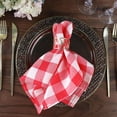 thumbnail image 5 of Efavormart Pack of 5 Premium Red/White Washable Checkered Gingham 15" x 15" Linen Picnic Napkins Great for Wedding Party, 5 of 11