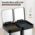 thumbnail image 5 of TEQIN Kitchen Trash Can,Dual Stainless Steel Garbage Can,Foot Pedal Recycling Can for Kitchen, Living Room, Office, Removable Inner Buckets Soft Close Lid Odor Proof,13 Gallon/50L(25Lx2), 5 of 8