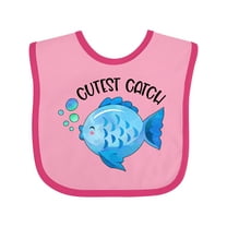 Inktastic Cutest Catch Cute Blue Fish Boys or Girls Baby Bib