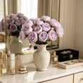 thumbnail image 5 of Artificial Peony Bouquet 27 Heads Faux Silk Flowers in Raffia Wrap Realistic Fake Peonies for Home Decor Vase Flowers for Living Room Table Centerpiece Wedding Farmhouse 1PCS, 5 of 6