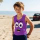 thumbnail image 2 of Niños Pequeños Camisola sin Mangas Gradiente Suave Impresión Moda Lindo Fondo para Niños 3-15 Años, 2 of 8