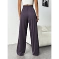 thumbnail image 6 of TEMOFON Sweatpants for Women Wide Leg Pants Fall Sweatpants with Pockets Elastic Waistband Comfy Pants Women Winter Lounge Pants Purple XXL, 6 of 8