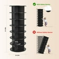thumbnail image 6 of Buballino 7-Tier Rotating Freestanding Shoe Rack, Black, Holds up to 26 Pairs of Shoes, 6 of 8