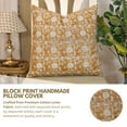 thumbnail image 3 of Throw Pillow Cover by Fabdivine 14"X14" Hand Block Print Design, Orange, Shillong, 3 of 9