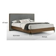 thumbnail image 5 of Noe Sia Queen Size Platform Bed- Channel Tufted Upholstery- Gray- Brown, 5 of 6