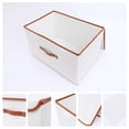 thumbnail image 2 of Unique Bargains Storage Cube Storage Bin with Handles Collapsible Storage Basket Beige L, 2 of 7