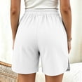 thumbnail image 6 of Sheghy Cotton Shorts Cotton Women Solid Elastic Waist Daily Casual Shorts with Side Storage Pockets White M, 6 of 7