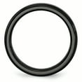 thumbnail image 2 of Black Ceramic Ridged Edge 6mm Brushed and Polished Band Ring 13 Size, 2 of 6