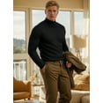 thumbnail image 4 of OALUXE Turtleneck Ribbed Long Sleeve Shirts for Mens Undershirts Knit Thermal Basic Tops, 4 of 7