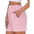 thumbnail image 5 of Fantaslook Plaid Shorts for Women Button Gingham Cotton Shorts Summer Lounge Boxers Beach Shorts with Pocket, 5 of 10