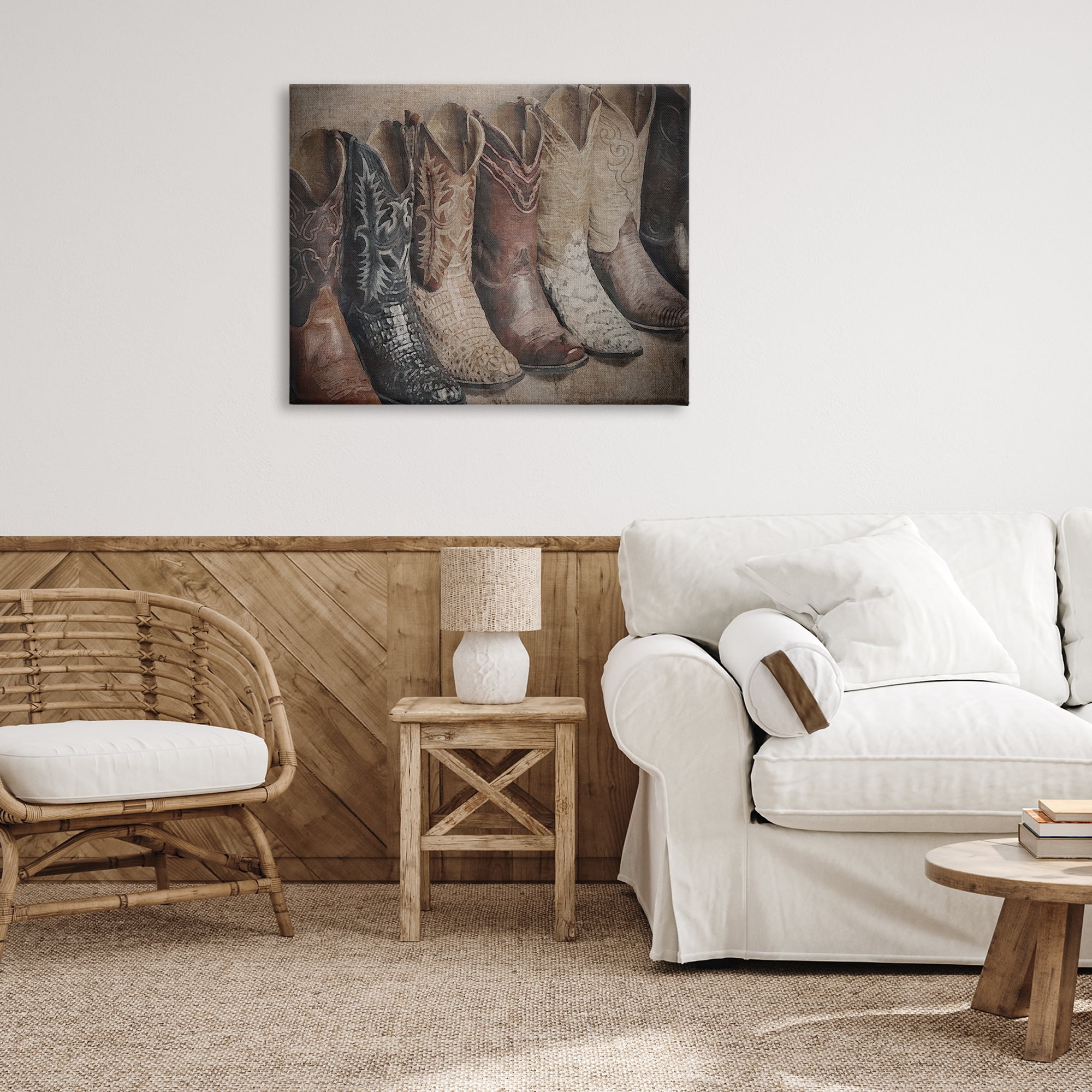 Stupell Industries Texan Lineup Boots Beauty & Fashion Photography Gallery Wrapped Canvas Art Print Wall Art, 40 x 30